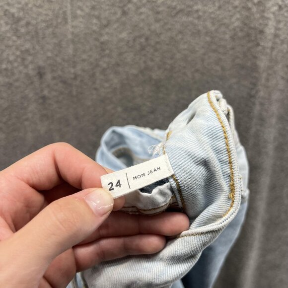 PacSun Jeans Womens 24 Light Wash Patchwork Colorblock Mom High Rise Denim - Picture 11 of 12